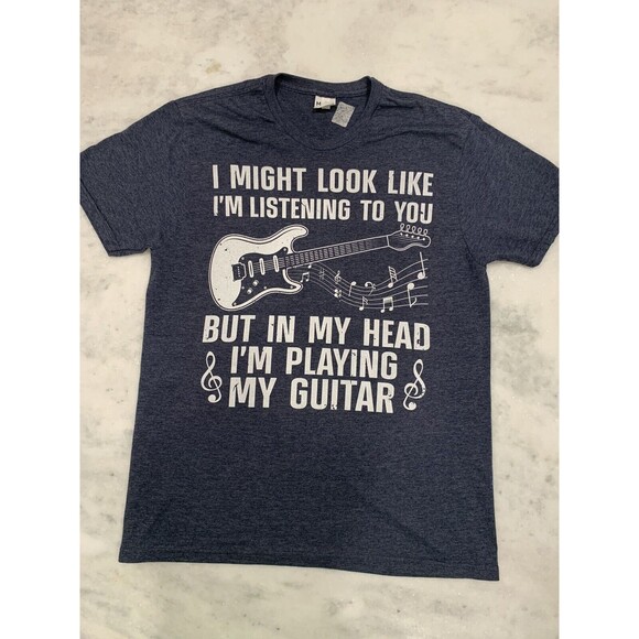 Guitar T-Shirts Mens M Set of Two Musician Gig Rock  Worn One Time Band Music - Picture 2 of 11